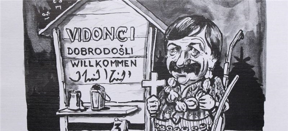 Anton Buzeti. Karikature