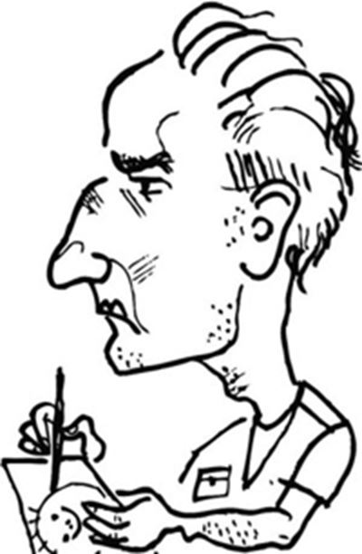 Janez Pristavec, Portretna karikatura