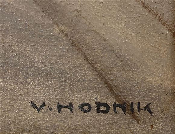 Valentin Hodnik - Brez naslova (Mati pri ognjišču)