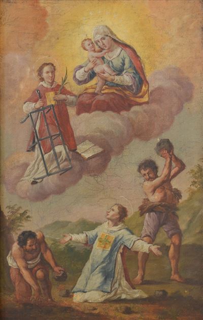 Leopold Layer - Kamenjanje sv. Štefana z vizijo sv. Lovrenca in Matere Božje