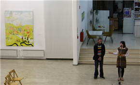 Uroš Weinberger. Slike in risbe (velika galerija)/ 20 let likovnih delavnic v Galeriji Murska Sobota (mala galerija)