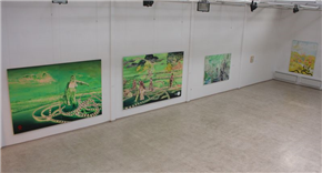 Uroš Weinberger. Slike in risbe (velika galerija)/ 20 let likovnih delavnic v Galeriji Murska Sobota (mala galerija)